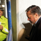 Ramiro García, abogado de Aquiles Álvarez, llegó al Complejo Judicial Norte.