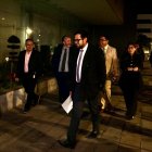 Abogados tras receso en audiencia por Caso Goleada.