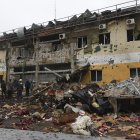 Zona residencial de Odesa, Ucrania, tras un ataque nocturno ruso, el 12 de febrero de 2026