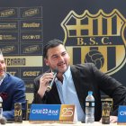 Miguel Montalvo (izquierda) tomó por subrogancia la presidencia del Barcelona SC que dejó Antonio Álvarez de forma temporal.
