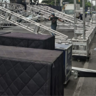 Se desmontó la tarima que se colocó en la marcha en apoyo a Aquiles Álvarez.