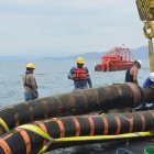 Foto referencial de trabajos realizados en el terminal marítimo de Esmeraldas.