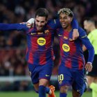 Lamine Yamal (d) será la principal carta en la ofensiva de FC Barcelona ante Girona.