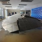 La UVC sigue inhabilitada por el daño en el piso que se produjo tras la creciente.