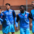 Jugadores de la Selección de Ecuador durante un entrenamiento.