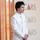 Timothée Chalamet posa en la alfombra roja de los Oscar, donde su estilo marcó uno de los momentos más comentados de la gala.