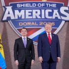 El presidente Daniel Noboa en un encuentro con el presidente de Estados Unidos, Donald Trump.