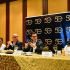 Xavier Rosero, presidente de la Federación Ecuatoriana de Exportadores, en un conversatorio con medios de comunicación en Guayaquil.