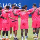 Jugadores de Independiente del Valle durante un entrenamiento.