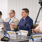 Pleno. El CJ funciona solo con cuatro vocales: Alfredo Cuadros (i), Fabián Fabara, Damián Larco y Magaly Ruiz.