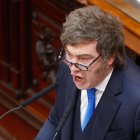 El presidente de Argentina, Javier Milei, habla durante el inicio de las sesiones ordinarias del Congreso de la Nación este domingo, en Buenos Aires (Argentina).