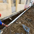 En la ciudadela Martha de Roldós, en el norte de Guayaquil, se realizan tareas de reconstrucción de aceras.