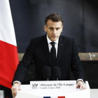El presidente francés durante un discurso oficial en Île Longue, el 2 de marzo de 2026.