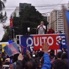 El alcalde de Quito Pable Muñoz encabezó una marcha a la Corte Constitucional el 4 de marzo de 2026.