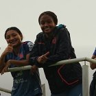 Integrantes de la selección femenina sub-20 en un descanso de la sesión de entrenamiento previo al partido con Brasil.