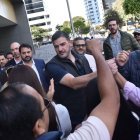 El alcalde de Guayaquil, Aquiles Álvarez, tras una audiencia en Quito.