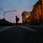 La estación ferroviaria de Plaza Constitución en la Ciudad de Buenos Aires, durante una huelga general en protesta contra el proyecto de reforma laboral.