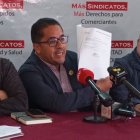 Dirigentes del FUT, CEOSL y UGTE durante la rueda de prensa sobre el acuerdo 046.