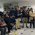 Yaku Pérez, de la Federación de Organizaciones Indígenas y Campesinas del Azuay, encabeza la acción de protección.