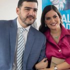 Referencial. El alcalde de Guayaquil en un evento en 2025 con su esposa Fiorella Icaza.