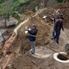 En flagrancia se verificó un movimiento de tierra y acopio de escombros en una quebrada de Tumbaco.