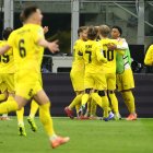 Los jugadores del Bodo Glimt tras conseguir la hazaña de la Champions League ante el Inter de Milán.