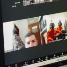 Aquiles Álvarez y otros procesados durante la audiencia de apelación de la prisión preventiva en el caso Goleada, este lunes 2 de marzo.