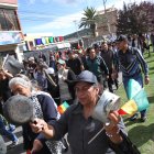 Una foto referencial de una marcha realizada por comerciantes y transportistas en Carchi en años pasados.