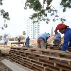 Trabajos. Pese a los reclamos, en el predio se realizan ya algunas adecuaciones. En el sitio se levantarán dos enormes edificios comerciales.