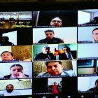 El alcalde de Guayaquil, Aquiles Álvarez, apareció con su abogado desde la cárcel del Encuentro para la reinstalación de la audiencia de juicio del caso Triple A.