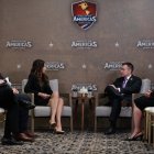 Daniel Noboa se reunió con Kristi Noem tras participar en la cumbre Escudo de las Américas realizada en Florida.