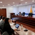 La audiencia de juicio del caso Triple A tuvo su cuarta jornada ese 22 de marzo. El alcalde Aquiles Álvarez y su defensa asistieron vía telemática desde la Unidad Judicial de La Libertad.