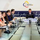Pleno. Damián Larco, presidente encargado del Consejo de la Judicatura, junto al equipó de Mario Godoy.