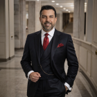 La IA eleva el look institucional del prefecto con un traje mejor entallado y más moderno.