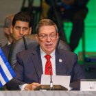 Bruno Rodríguez Parrilla durante su intervención en la Cumbre de la CELAC Colombia 2026.