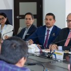 Judicatura.  De derecha a izquierda: Vocales Fabián Fabara, Damián Larco, Alfredo Cuadros y Magaly Ruiz.