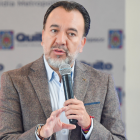 Pabel Muñoz, alcalde de Quito, durante una rueda de prensa oficial