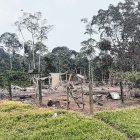 Destrucción. Imagen de cómo quedó la propiedad que, según el Gobierno, era usada por grupos ilegales.