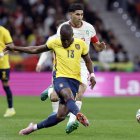 Enner valencia, delantero de Ecuador, en el duelo contra Marruecos el jueves 27 de marzo en Madrid.