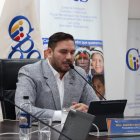 Andrés Fantoni, presidente del CPCCS, durante la sesión en la que se escuchó a la Veeduría Ciudadana.