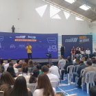 Wl presidente Daniel Noboa llegó a Cuenca para presentar programa de capacitación laboral para jóvenes.