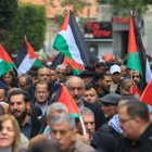 Protesta en Ramala, Cisjordania, contra la ley que establece la pena de muerte por horca para palestinos acusados por Israel de terrorismo.