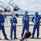 La tripulación de Artemis II (de izquierda a derecha): el especialista de misión Jeremy Hansen de la CSA (Agencia Espacial Canadiense), la especialista de misión Christina Koch, el comandante Reid Wiseman y el piloto Victor Glover.