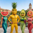 Frutas y verduras protagonizan melodramas breves creados con inteligencia artificial.