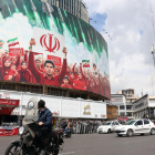 6 de abril, mural en Teherán durante la tensión en el Estrecho de Ormuz.