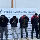 La Policía Nacional presenta a detenidos en el marco de la instrucción por robo agravado contra Christian Lara.