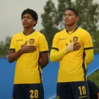 Jugadores de la Selección de Ecuador Sub 17 previo a un partido del Sudamericano.