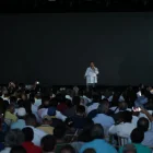 El corte de luz también tomó por imprevisto a los asistentes de la conferencia convocada por el exalcalde Nebot.