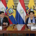 Rubén Ramírez y Gabriela Sommerfeld, cancilleres de Paraguay y Ecuador, respectivamente.