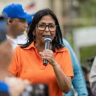 La presidenta encargada de Venezuela, Delcy Rodríguez, este 19 de abril de 2026, en Maracaibo (Venezuela).